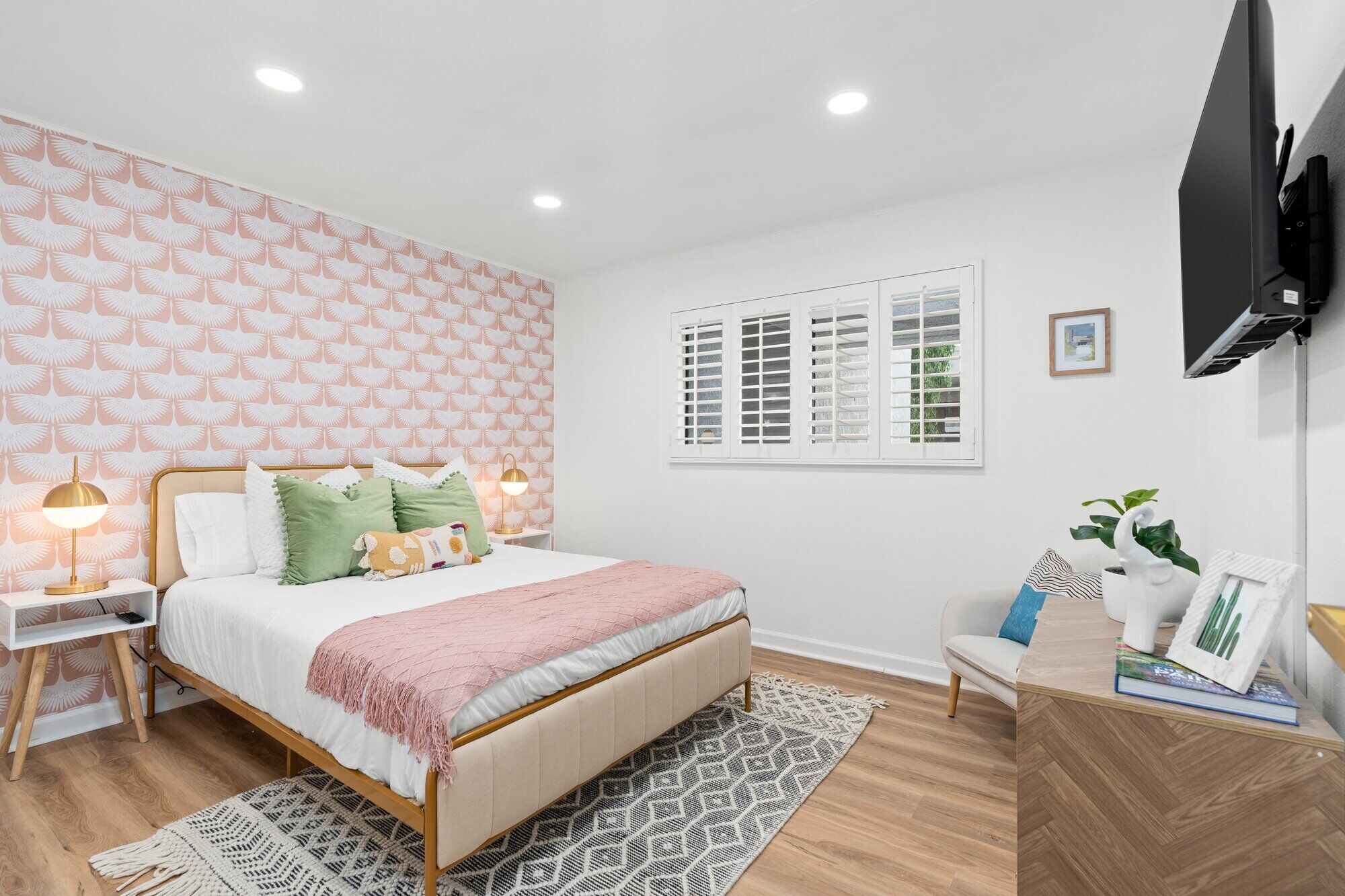 Kitchen with modern appliances and retro styling
